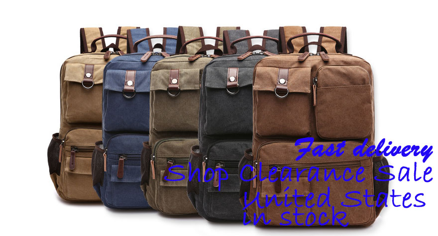  Vintage Casual Backpack School Bag Laptop Backpack Multi Pockets Travel Sports Rucksack Fits 14'' Laptop